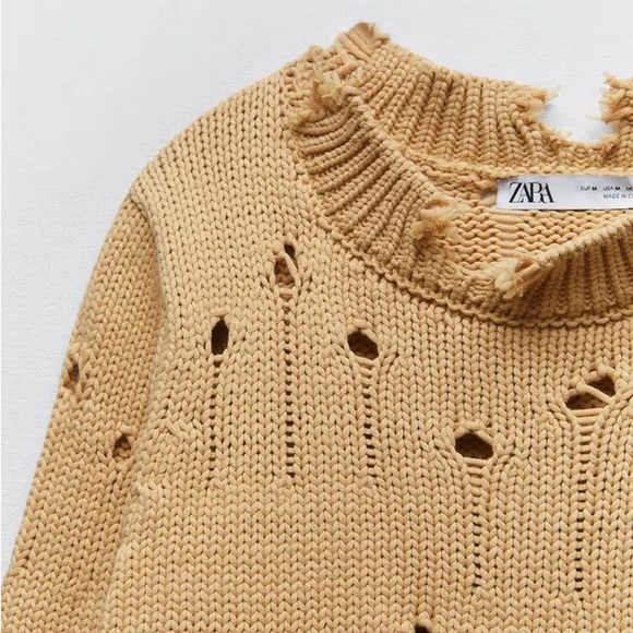 Zara KNIT SWEATER WITH RIPS - Picture 4 of 6